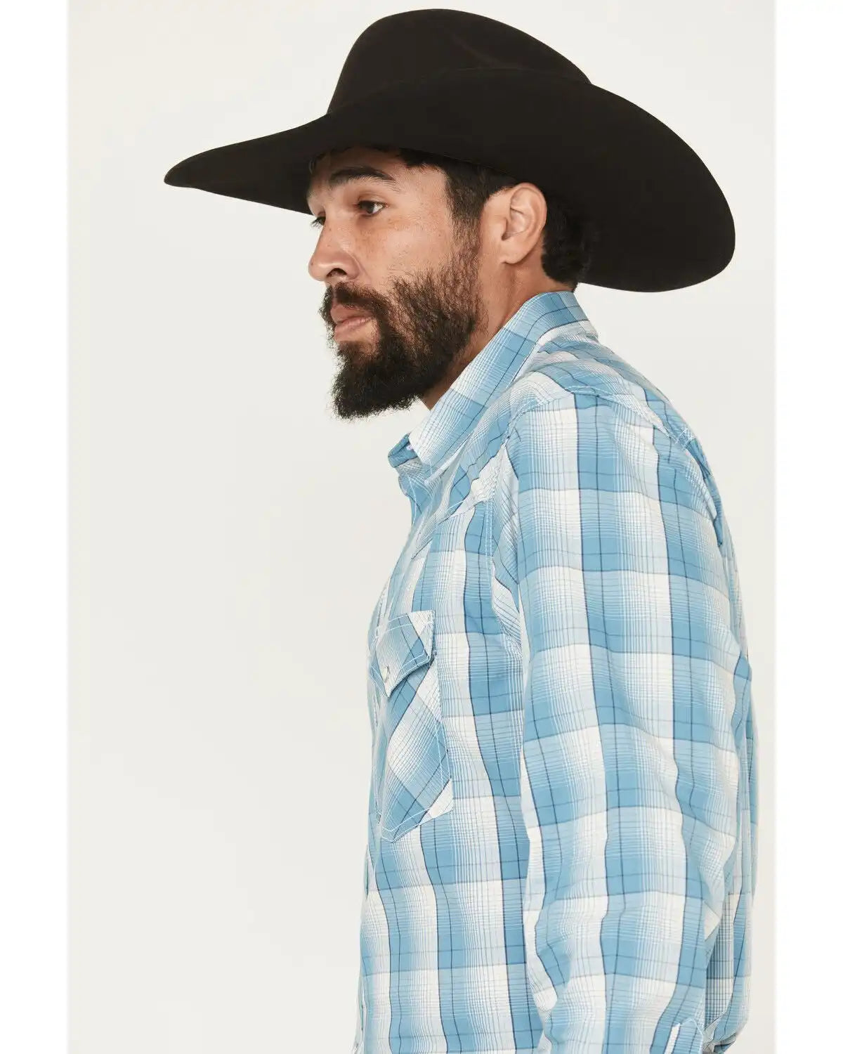 Wrangler 20X Men's Plaid Print Long Sleeve Snap Stretch Western Shirt