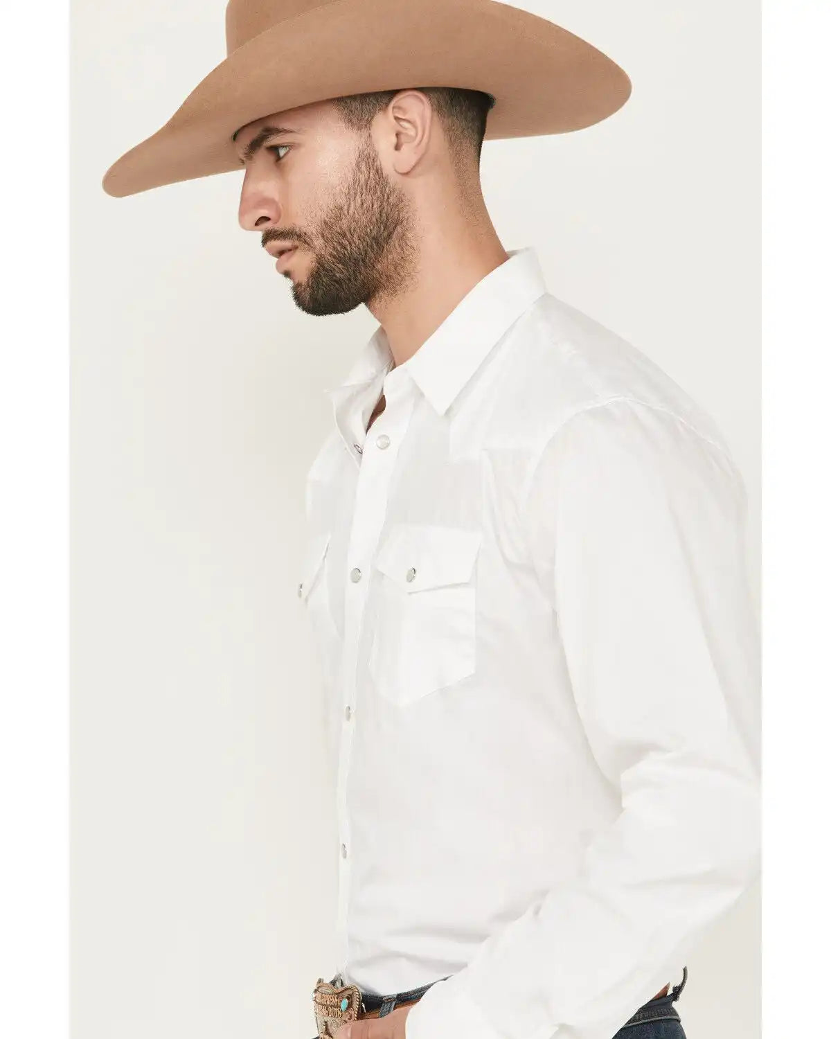 Gibson Men's Solid Long Sleeve Pearl Snap Western Shirt