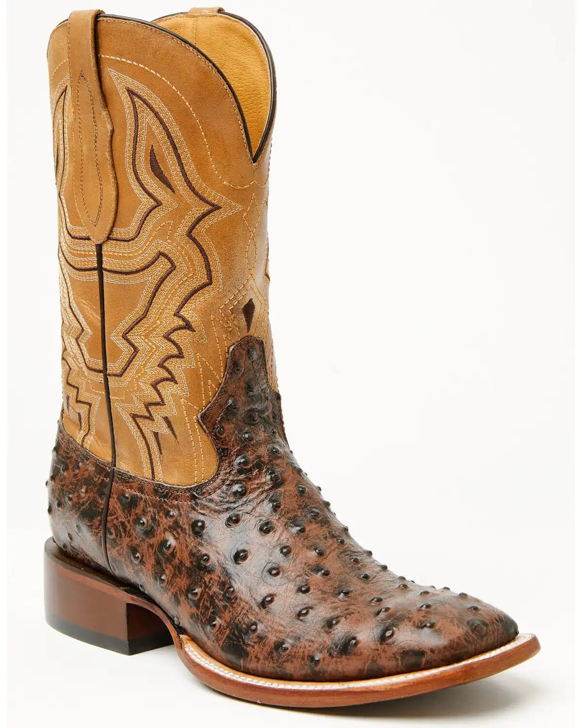 Cody James Men's Badlands Ostrich Print Western Boots - Broad Square Toe