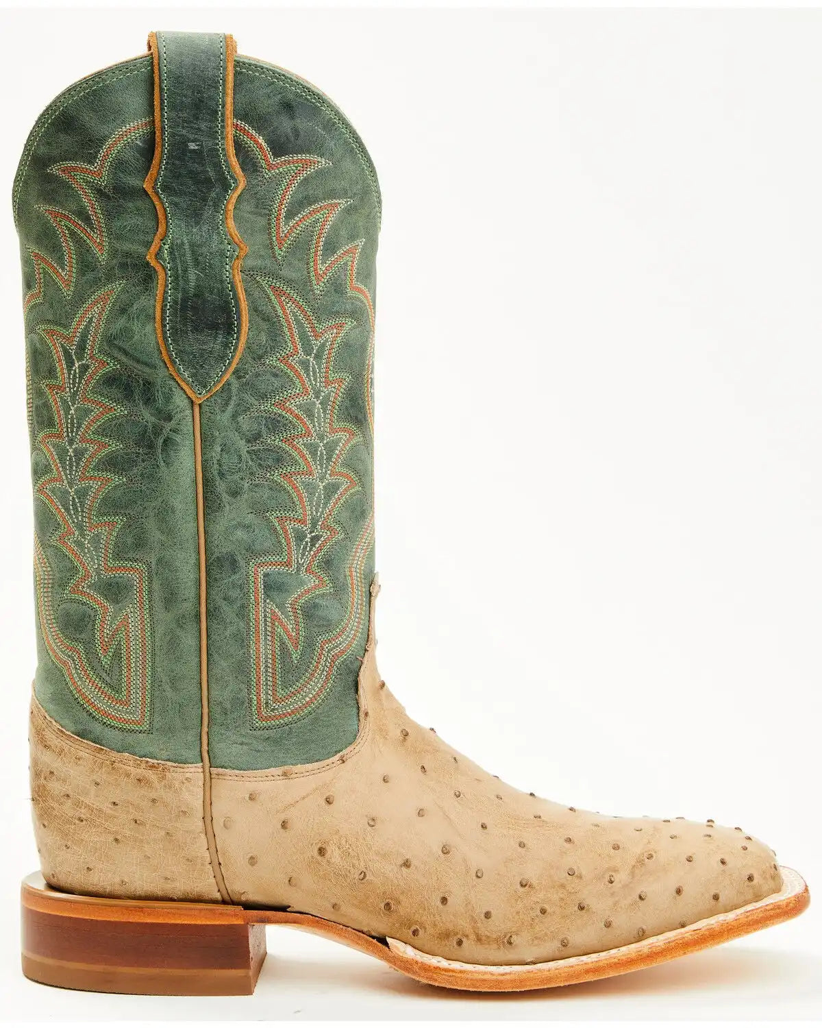 Justin Men's Chisolm Exotic Ostrich Western Boots - Broad Square Toe