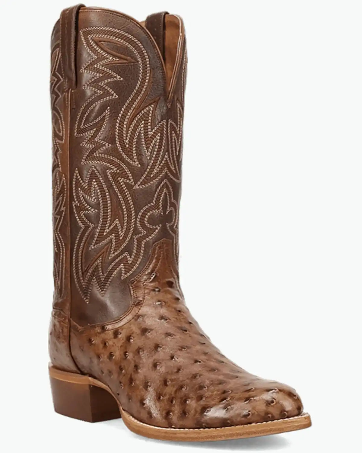 Dan Post Men's Gauge Exotic Ostrich Western Boots - Round Toe