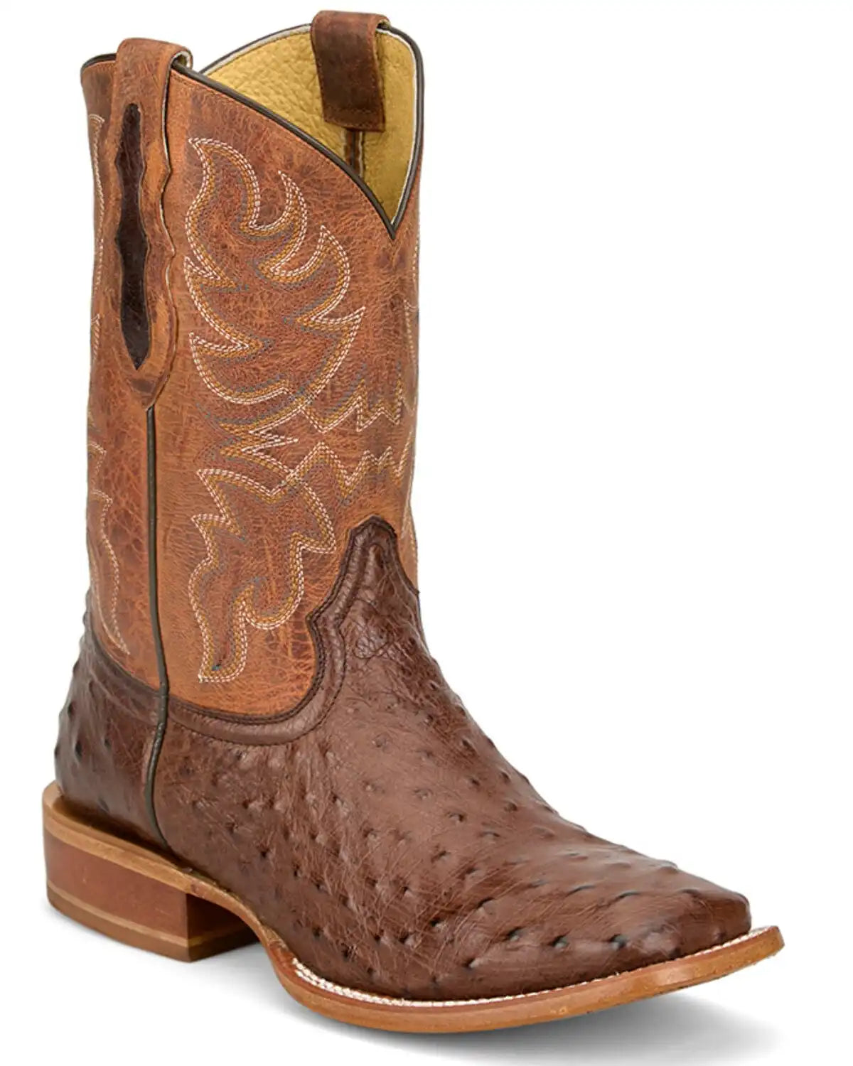 Tony Lama Men's Blaine Exotic Ostrich Western Boots - Broad Square Toe
