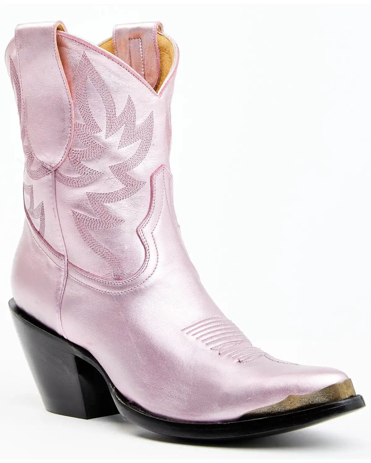 Idyllwind Women's Tickled Pink Metallic Leather Fashion Western Booties - Round Toe