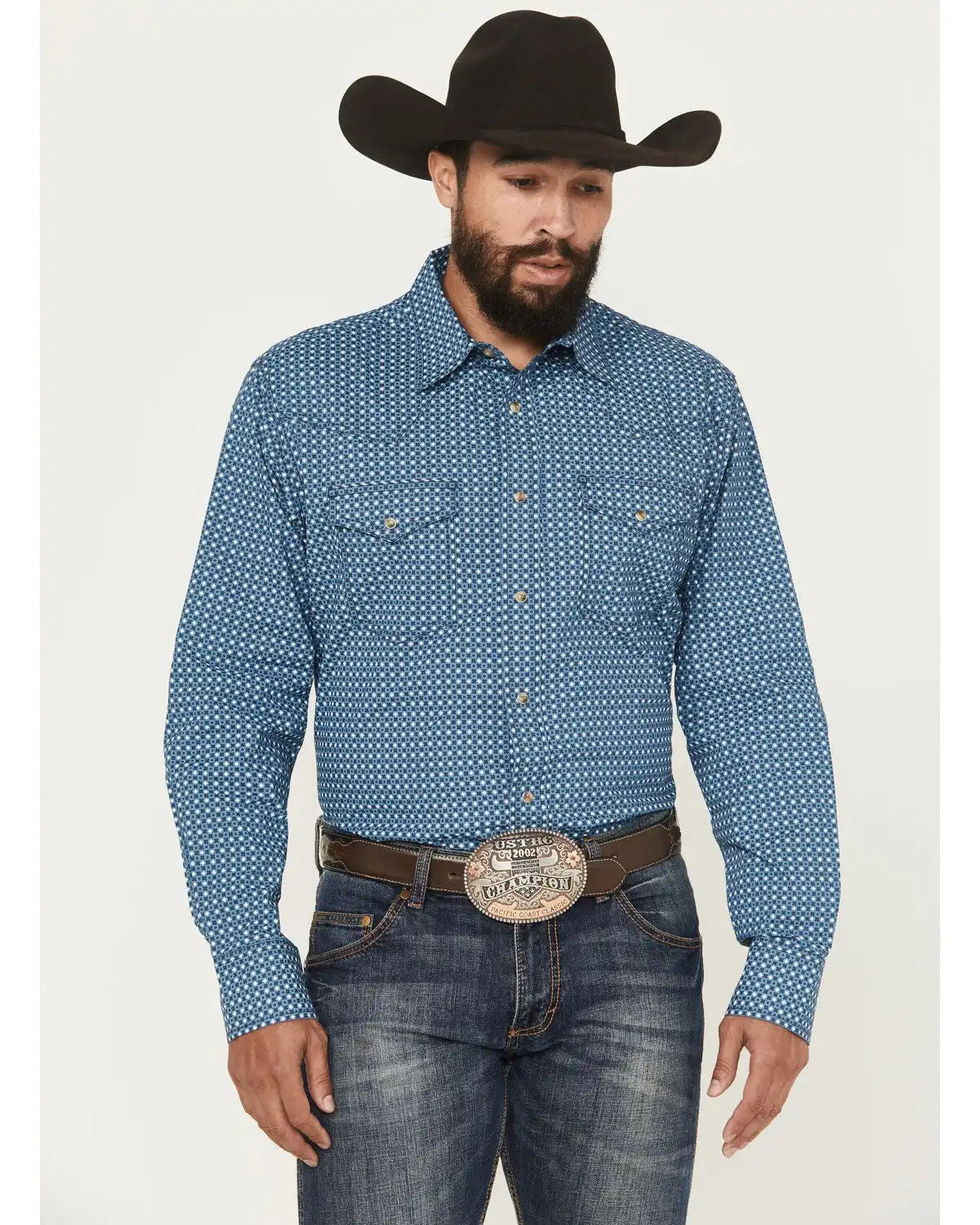 Wrangler 20X Men's Geo Print Long Sleeve Snap Stretch Western Shirt