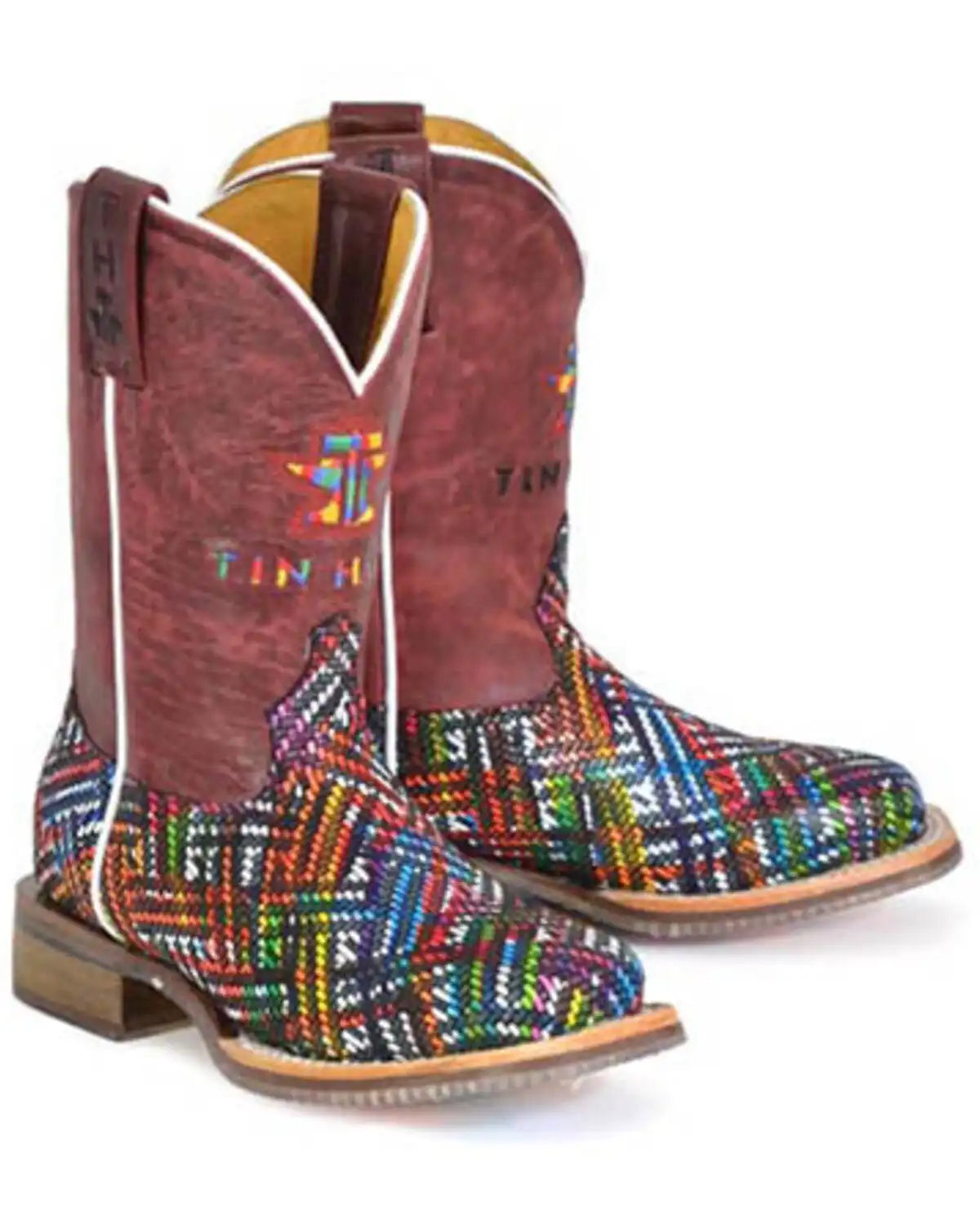 Tin Haul Girls' Prismatic Western Boots - Broad Square Toe