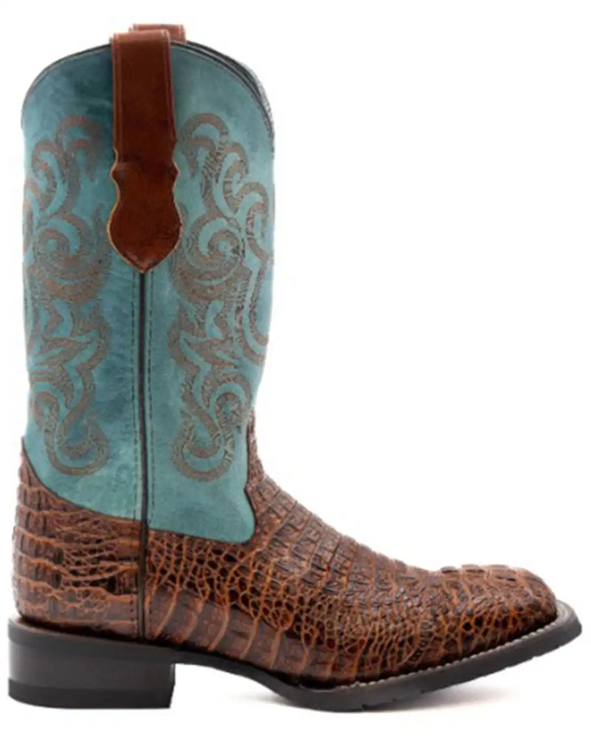Ferrini Men's Caiman Print Performance Western Boots - Broad Square Toe