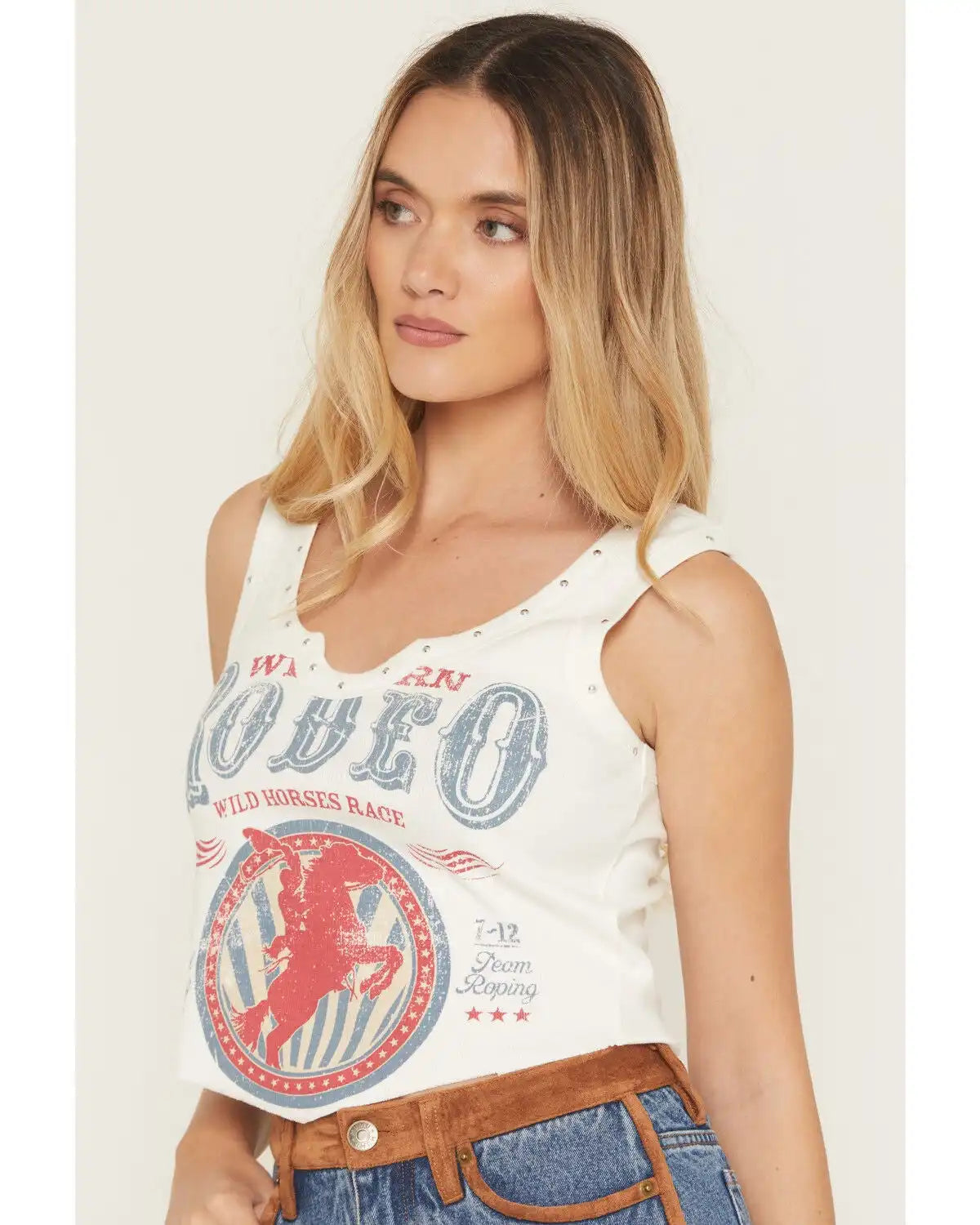 Blended Women's Rodeo Studded Tank