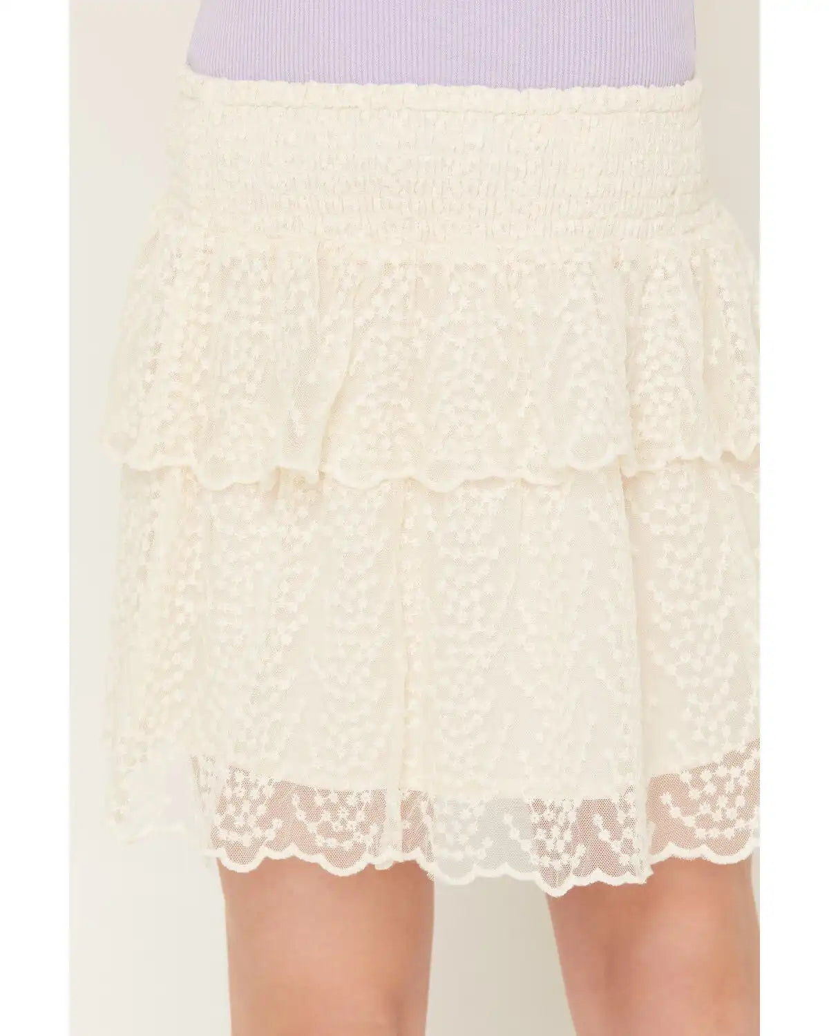 Shyanne Girls Eyelet Ruffle Skirt