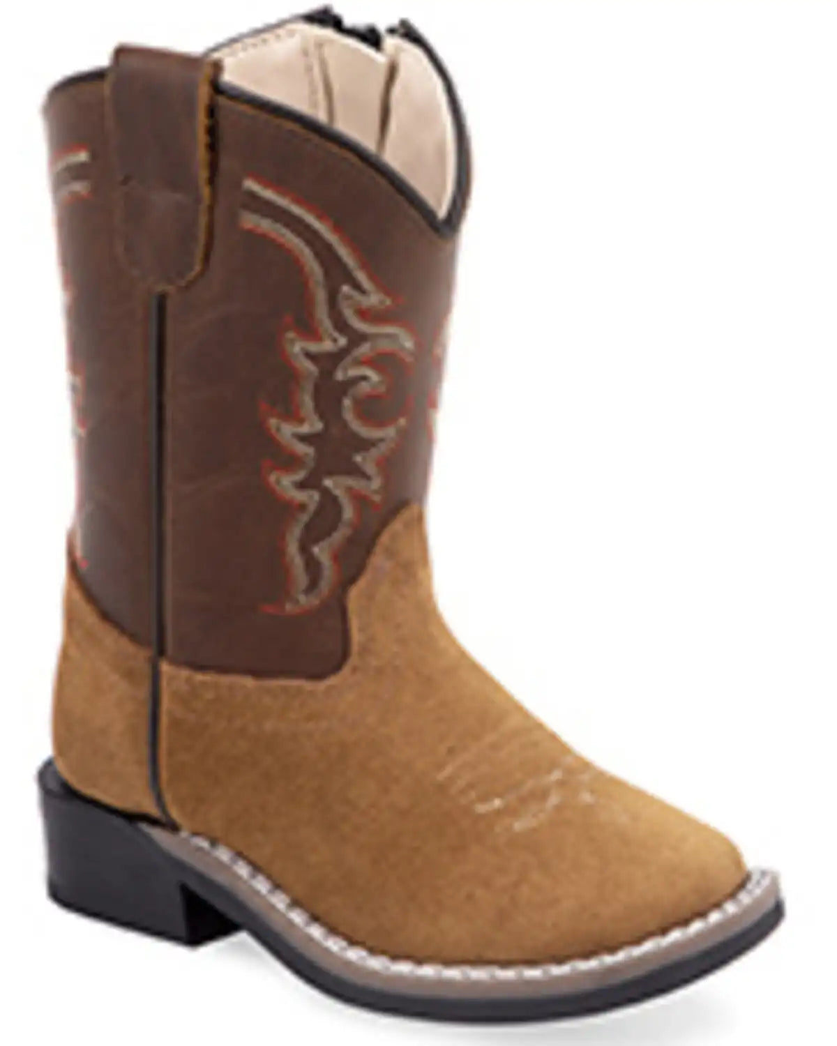 Old West Toddler Boys' Suede Western Boots - Broad Square Toe