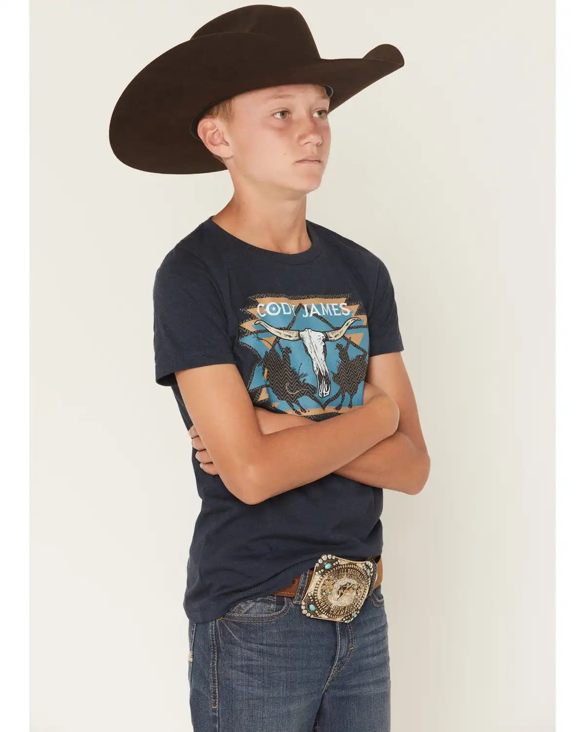 Cody James Boys' Skull Rodeo Short Sleeve Graphic T-Shirt
