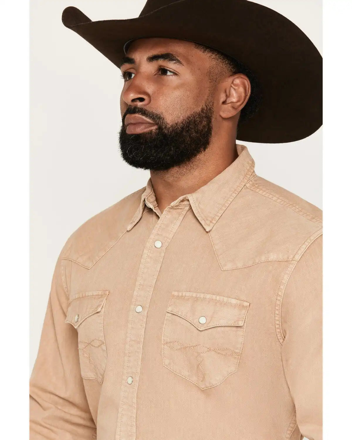 Cody James Men's Solid Long Sleeve Snap Denim Western Shirt - Tall