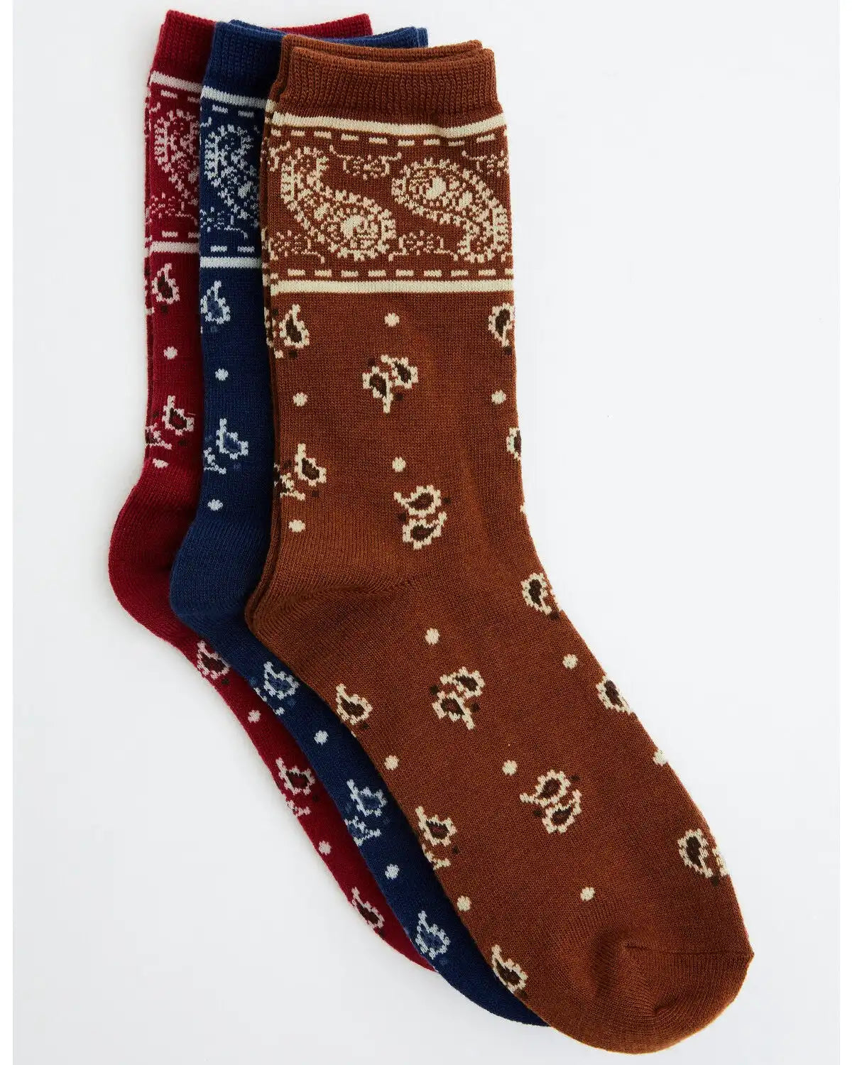 Boot Barn Women's Bandana Print Crew Socks - 3 Pack
