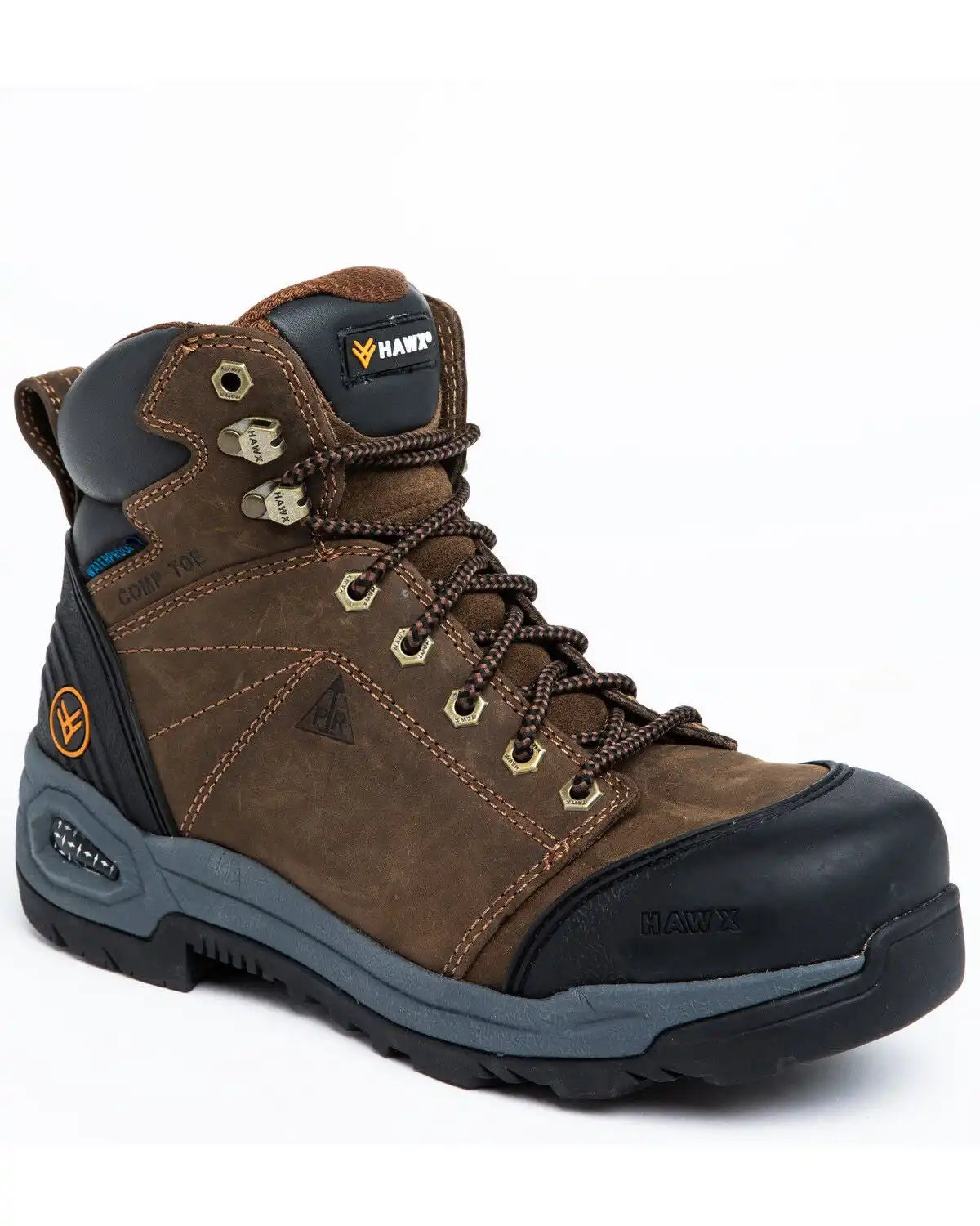 Hawx Men's 6" Crew Chief Lace-To-Toe Waterproof Work Boots - Composite Toe