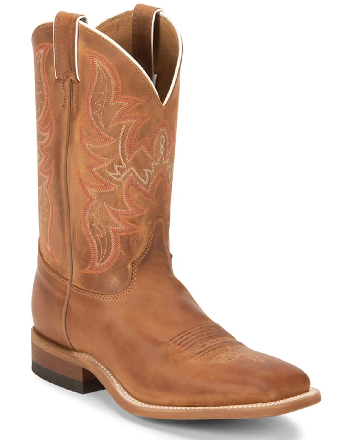 Justin Men's Bent Rail Distressed Western Boots - Broad Square Toe