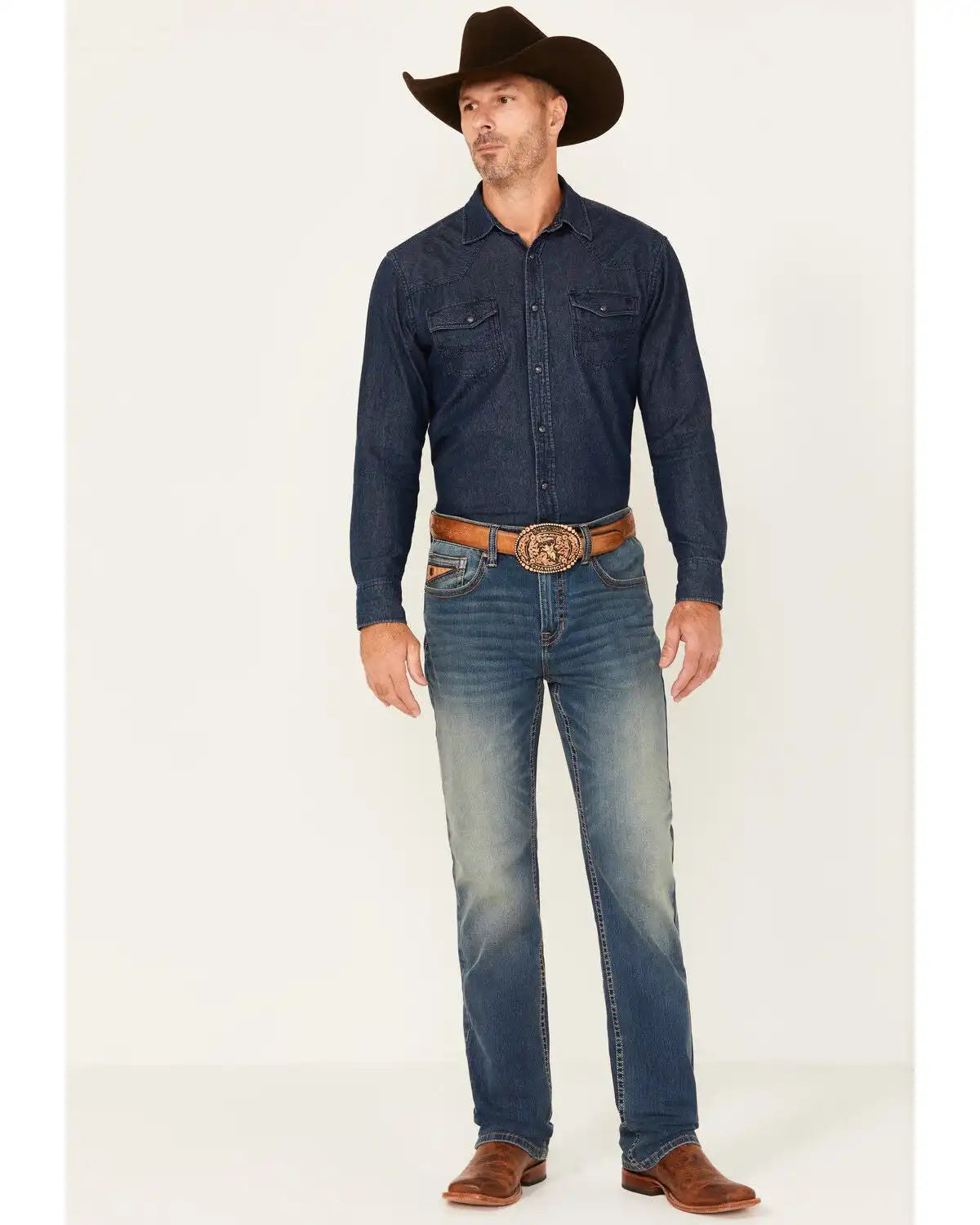 RANK 45® Men's Sidewinder Wash Ambush Slim Straight Performance 4-Way Stretch Denim Jeans