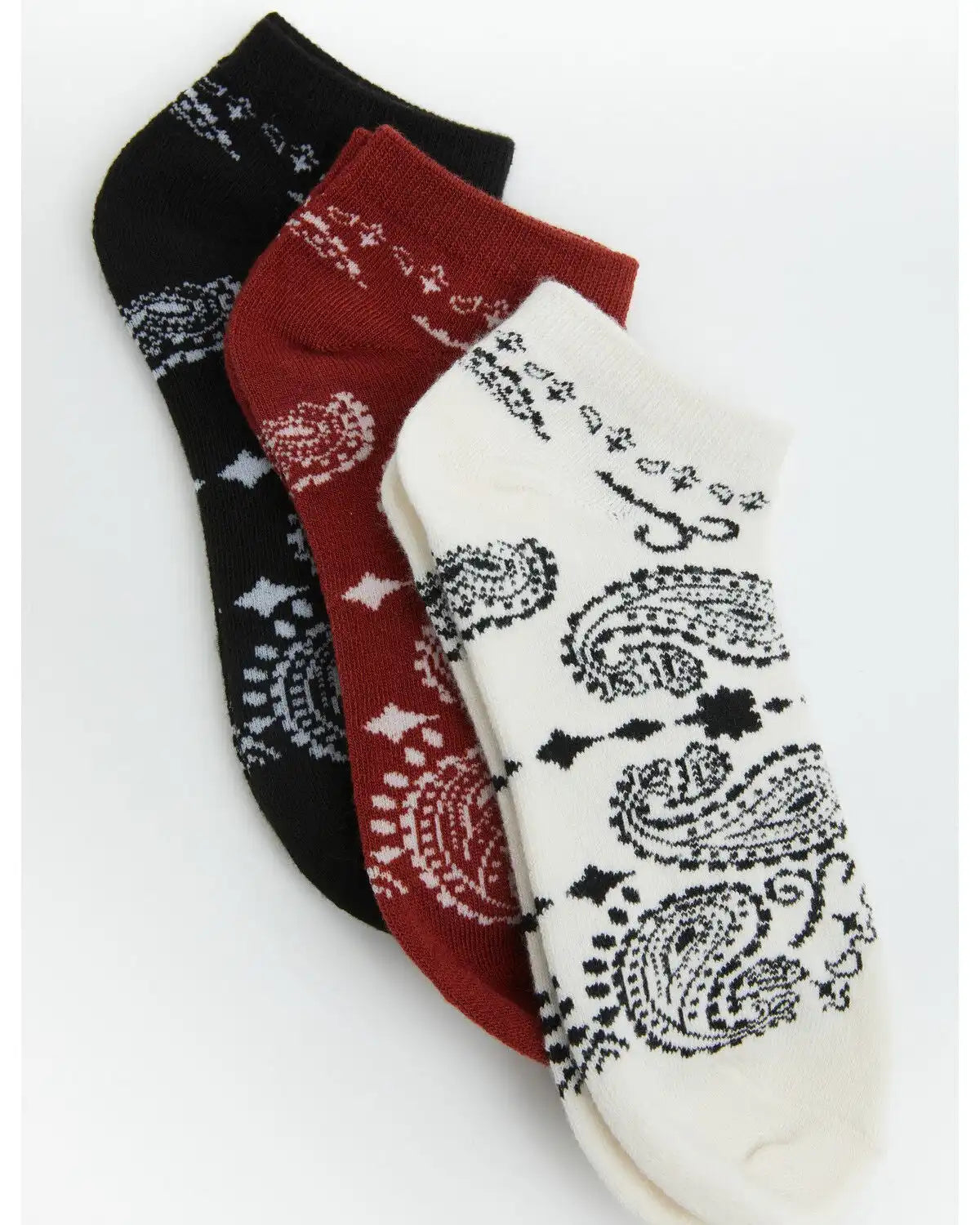Boot Barn Women's Honor Bandana Print No Show Socks - 3 Pack