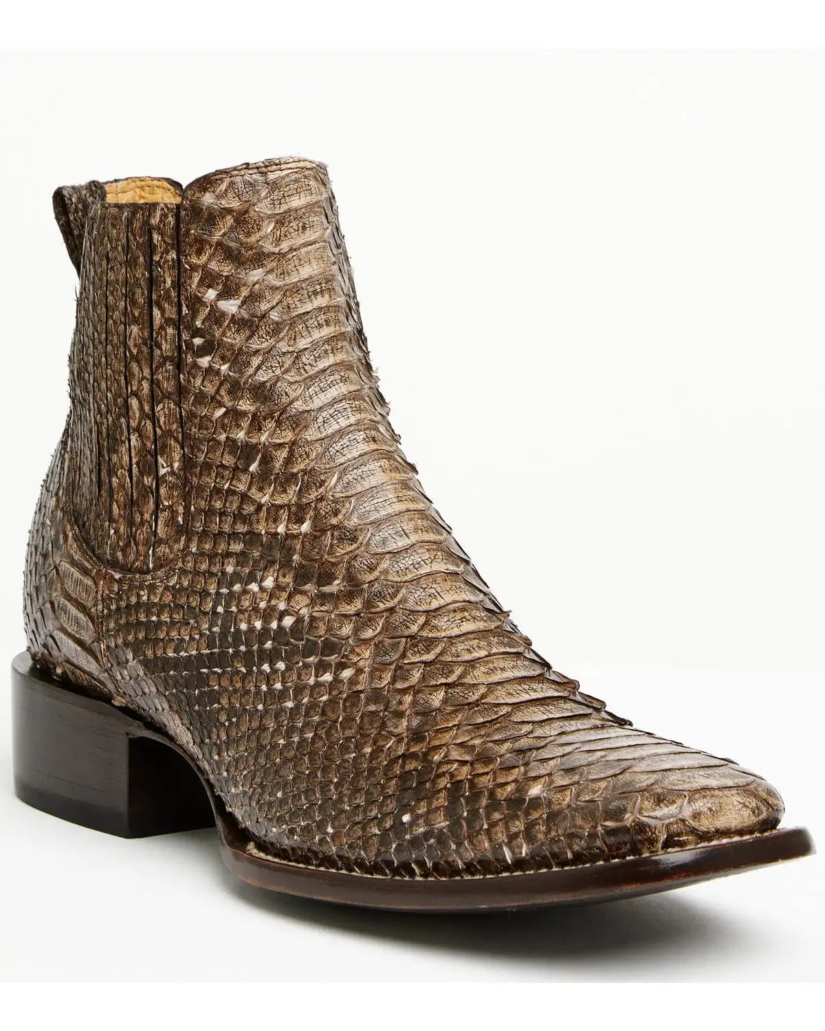 Cody James Men's Hash Exotic Python Western Ankle Boots - Broad Square Toe