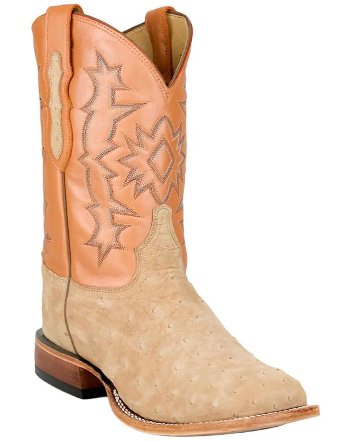 Tony Lama Men's Heritage Carlos Exotic Ostrich Western Boots - Broad Square Toe