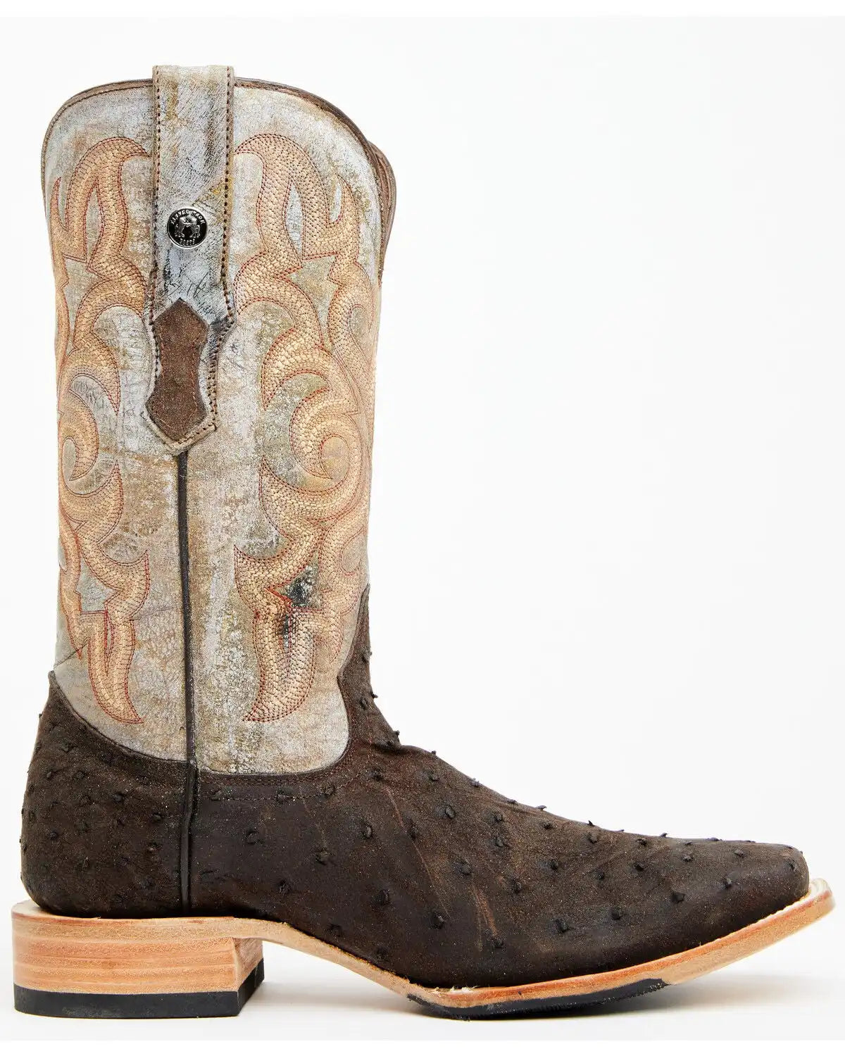 Tanner Mark Men's Exotic Full Quill Ostrich Western Boots - Broad Square Toe