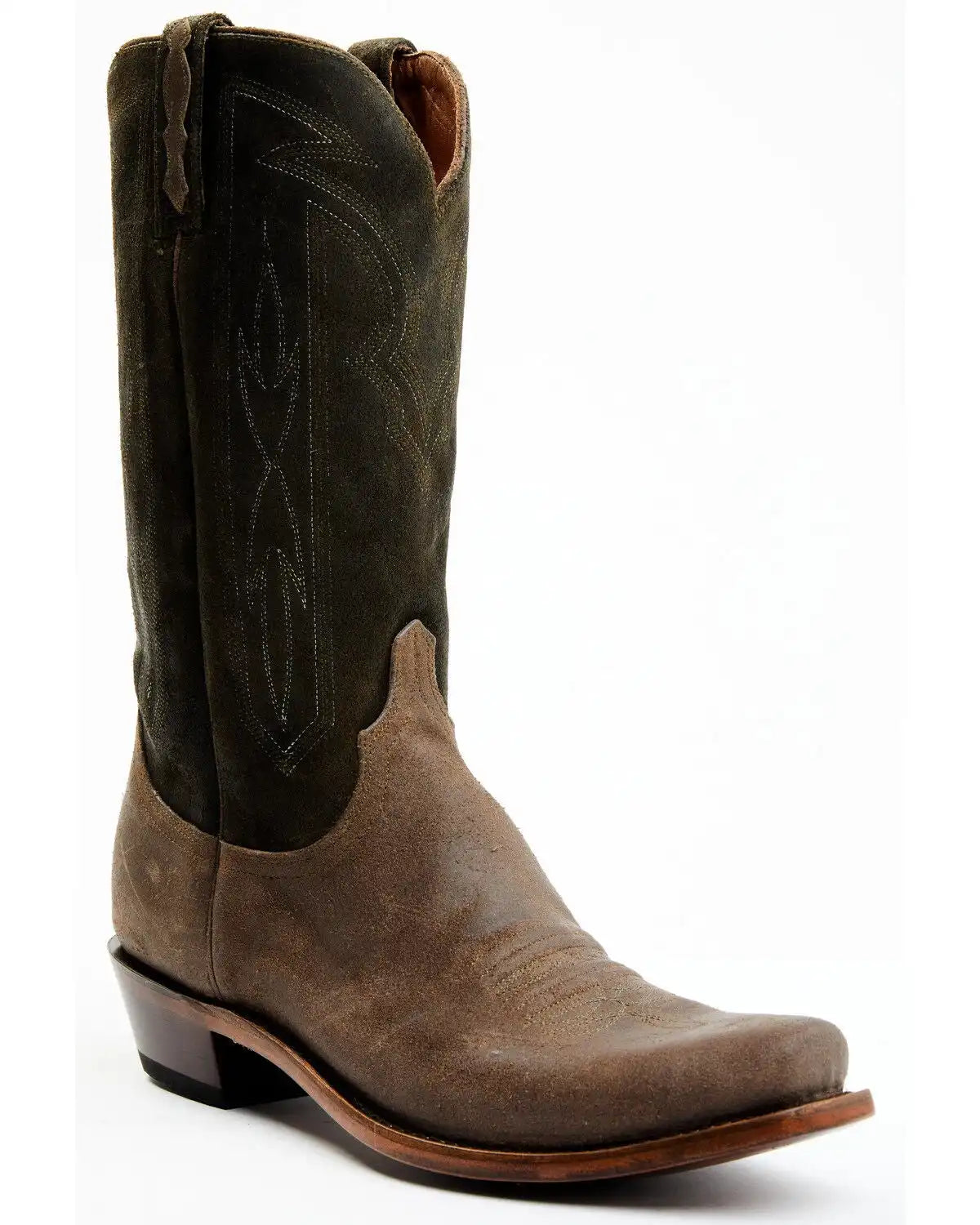 Lucchese Men's Distressed Shell Cowhide Western Boots - Snip Toe