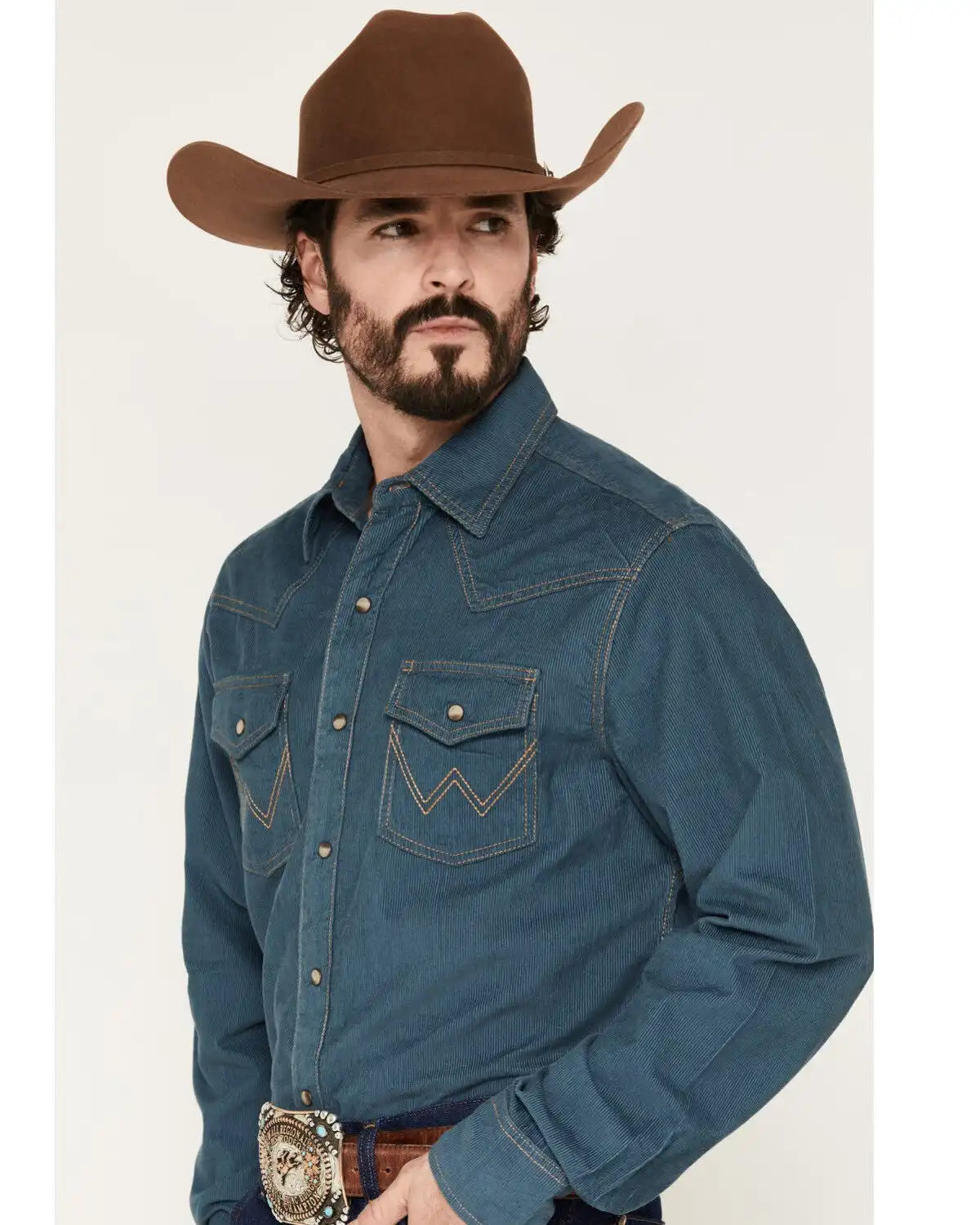 Wrangler Retro Men's Corduroy Solid Long Sleeve Snap Western Shirt - Tall