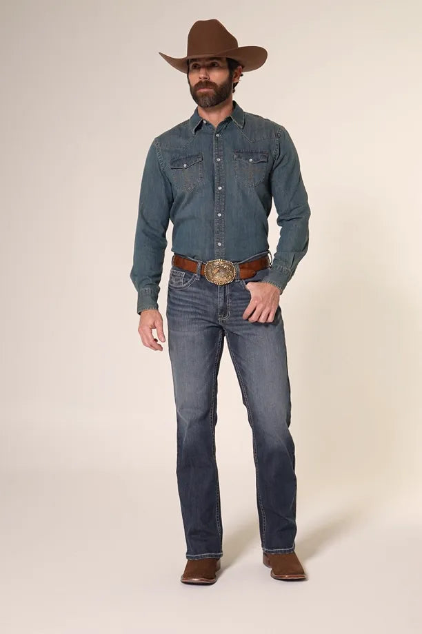 Cody James Men's Moonlight Wash Duke Relaxed Bootcut Stretch Denim Jeans