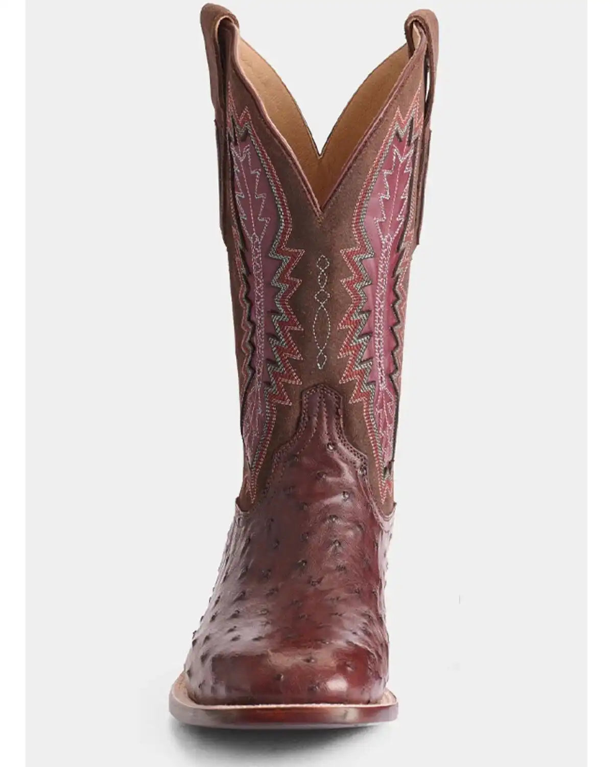 Lucchese Men's Roscoe Exotic Full Quill Ostrich Suede Western Boots - Broad Square Toe