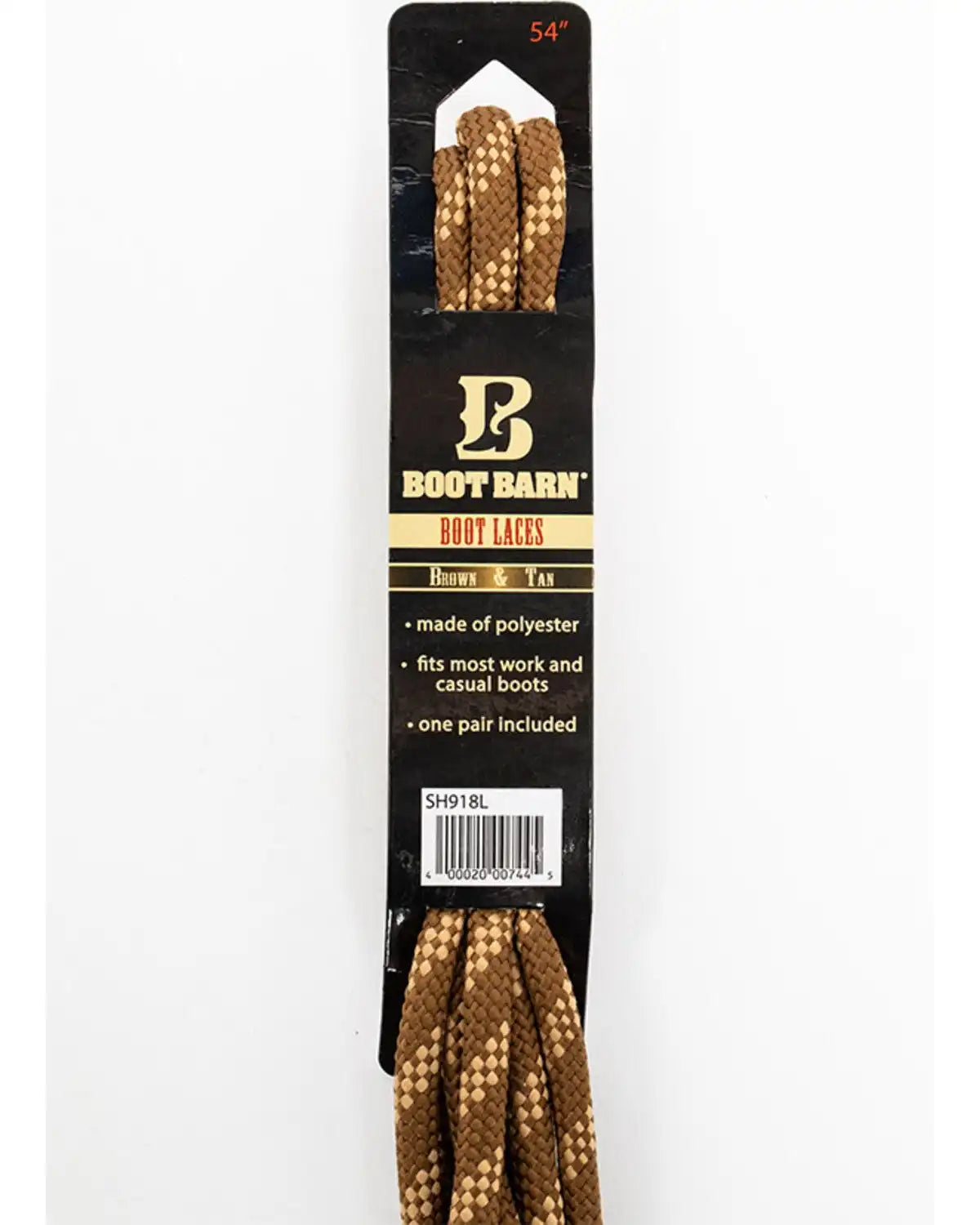 BB Ranch 54" Brown & Tan Boot Laces