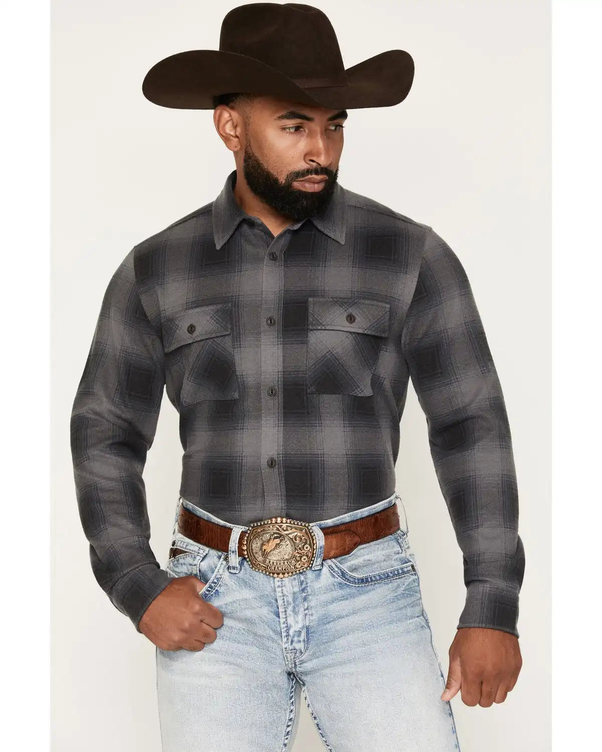 Cody James Men's Quiet Shade Plaid Print Long Sleeve Button-Down Shirt
