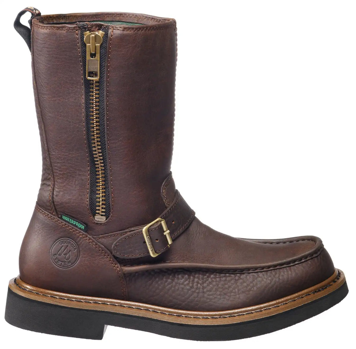 Georgia Boot Men's Side-Zip Waterproof Wellington Work Boots - Round Toe