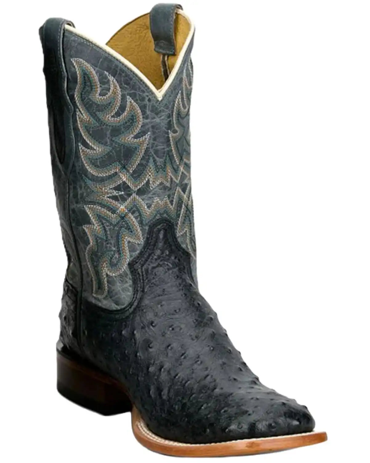 Tony Lama Men's Blaine Exotic Ostrich Western Boots - Broad Square Toe