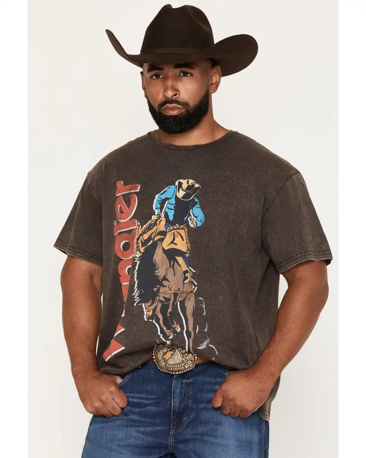 Wrangler Men's Wild Ride Vintage Fit Logo Short Sleeve Graphic T-Shirt