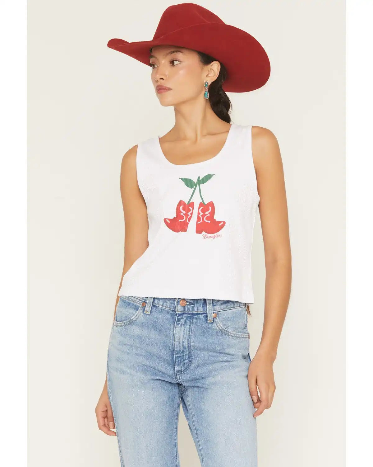 Wrangler Retro Women's Cherry Boot Graphic Tank