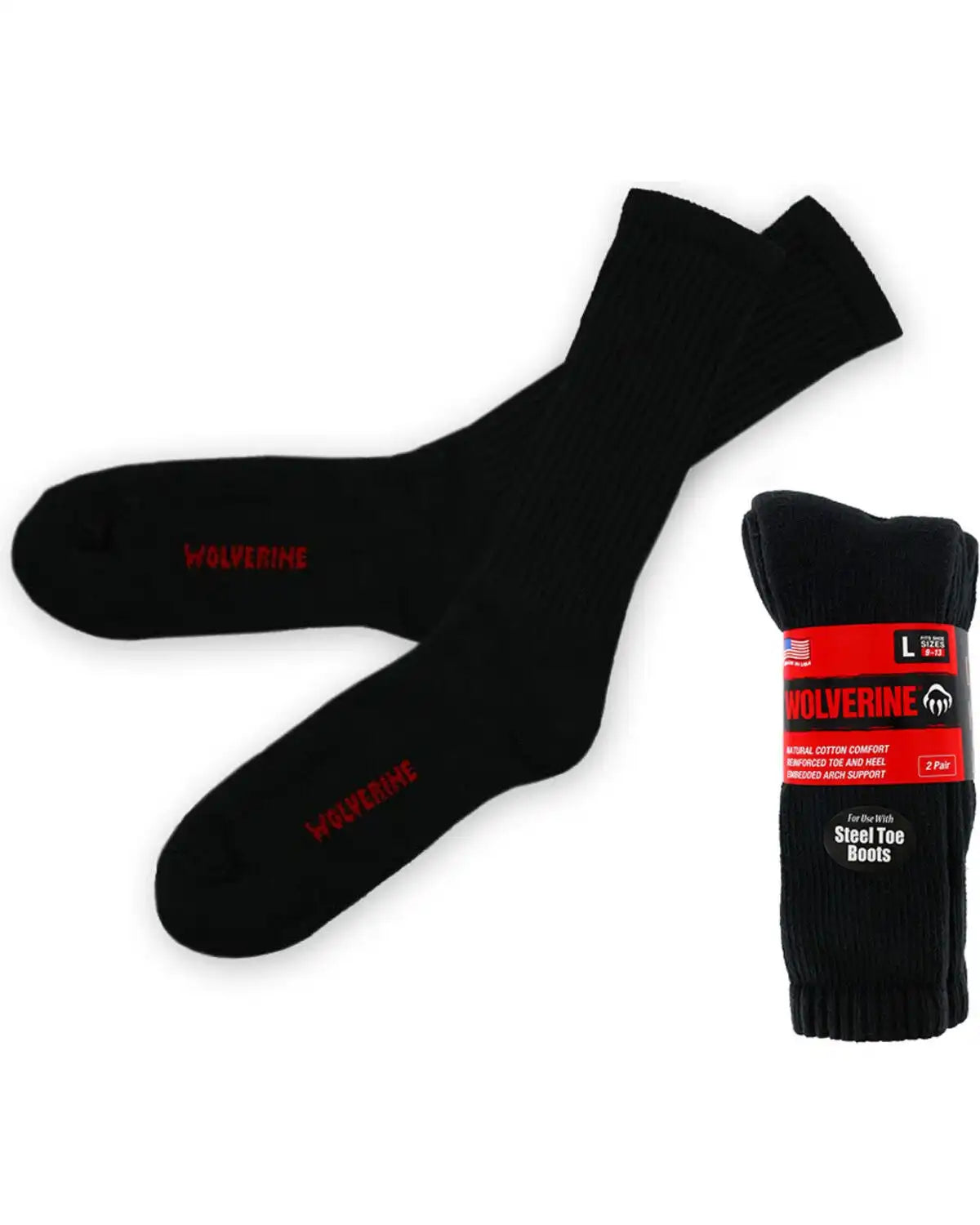 Wolverine Men's Boot 2-Pack Crew Socks