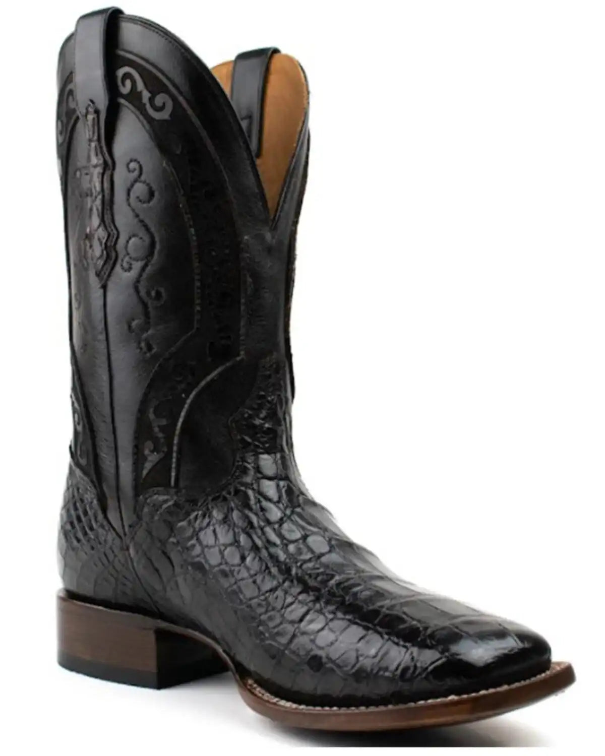 El Dorado Men's American Alligator Exotic Western Boots - Broad Square Toe