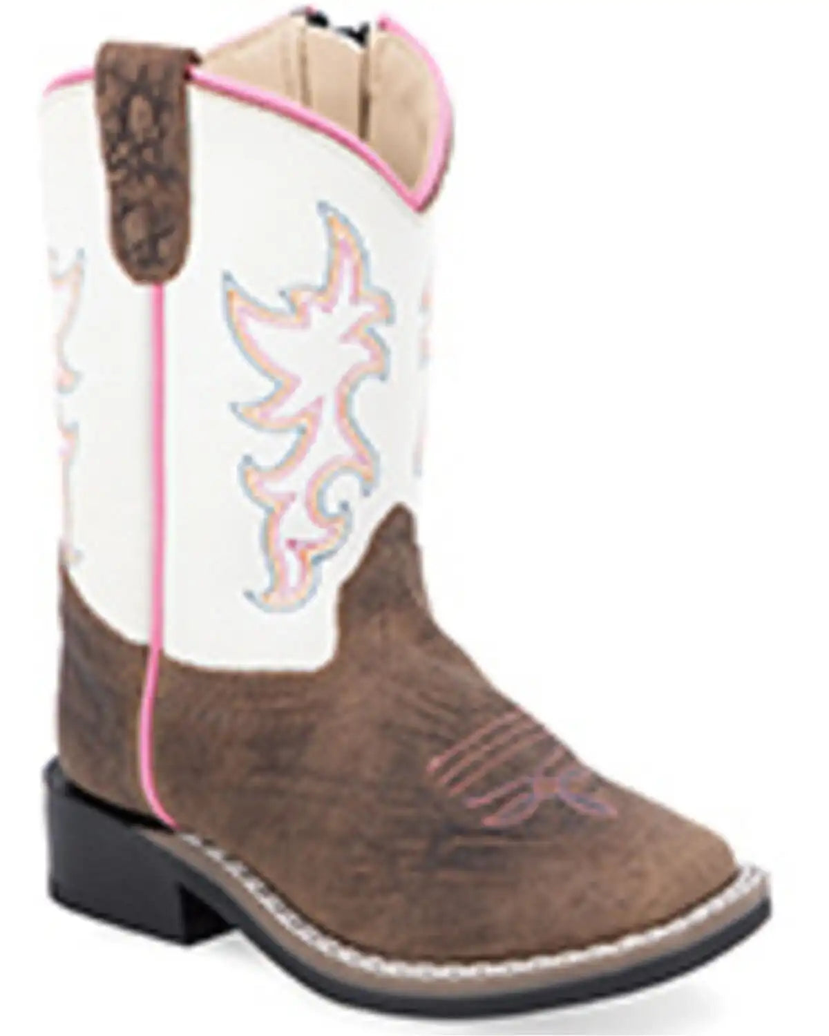 Old West Toddler Girls' Western Boots - Broad Square Toe