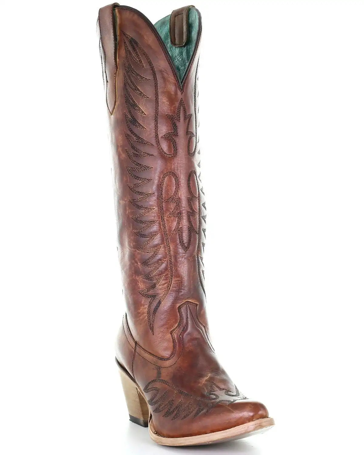 Corral Women's Cognac Embroidery Western Boots - Round Toe