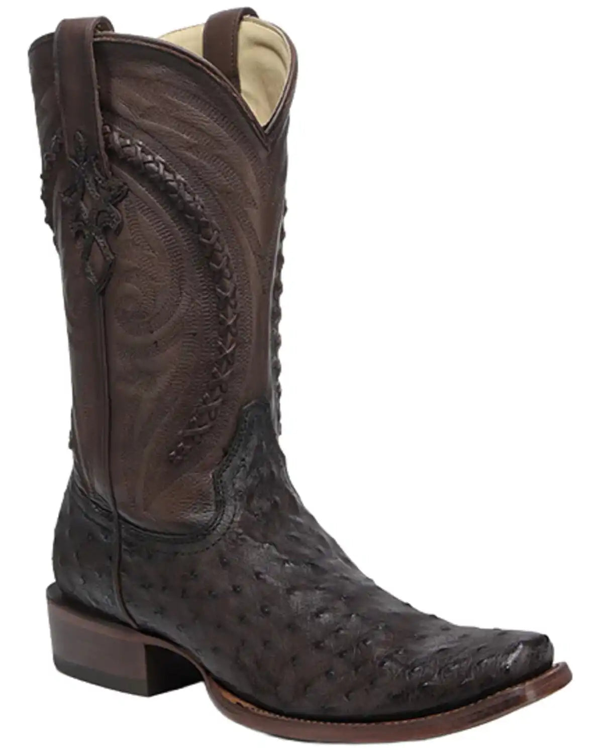 Corral Men's Handwoven Exotic Full-Quill Ostrich Western Boots - Square Toe