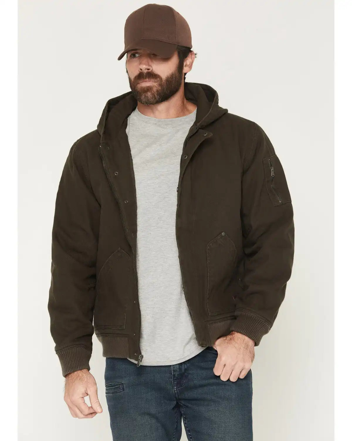 Thorogood Men's Legacy Stone Washed Hooded Bomber Jacket