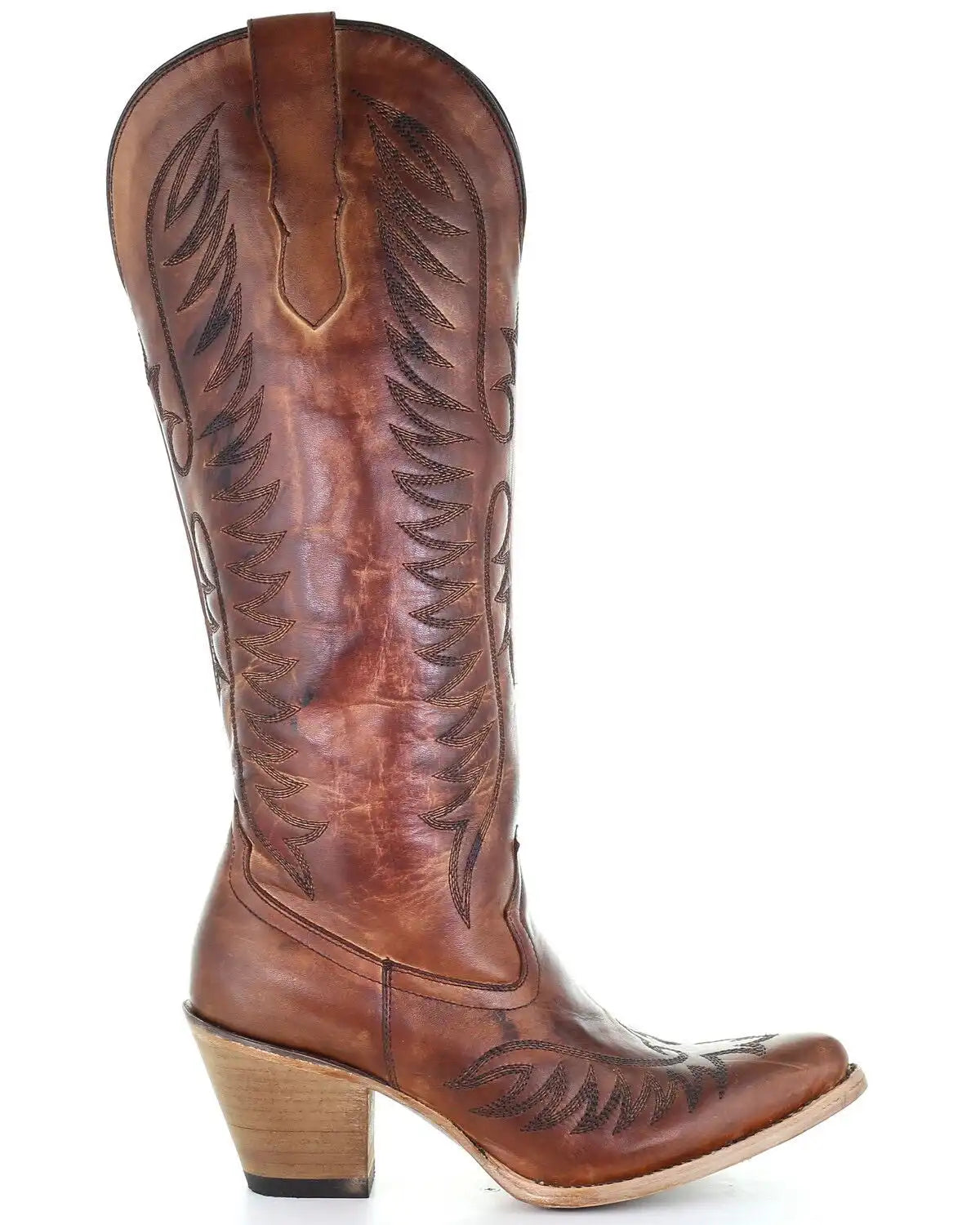 Corral Women's Cognac Embroidery Western Boots - Round Toe