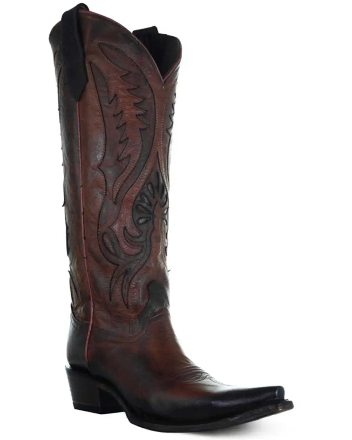 Circle G Women's Inlay Tall Western Boots - Snip Toe