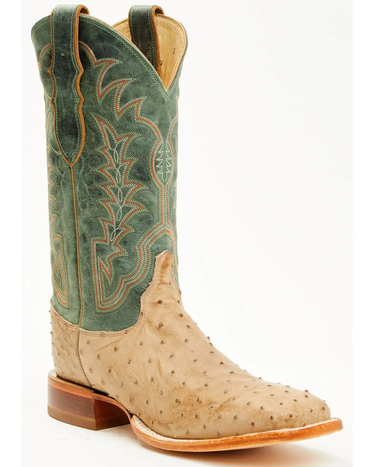 Justin Men's Chisolm Exotic Ostrich Western Boots - Broad Square Toe