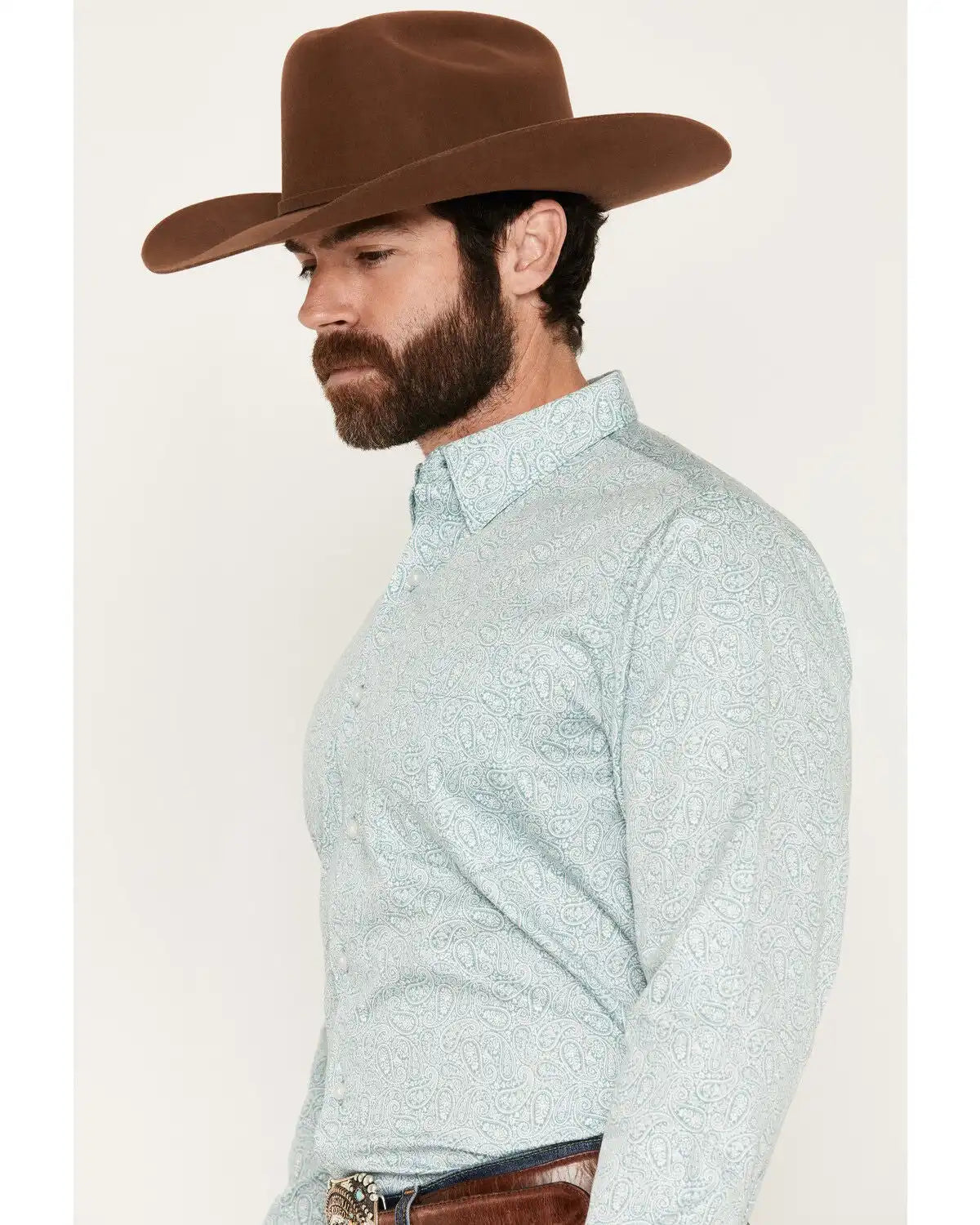 Wrangler X Cody Johnson Men's Paisley Print Long Sleeve Button-Down Western Shirt