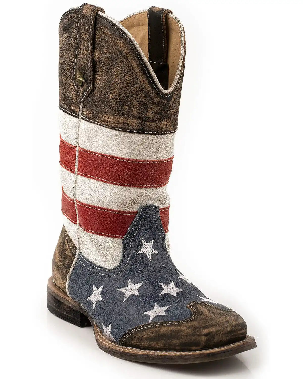 Roper Boys' American Flag Western Boots - Square Toe