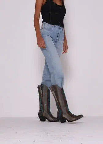 Idyllwind Women's Strut Snake Print Leather Western Boots - Snip Toe