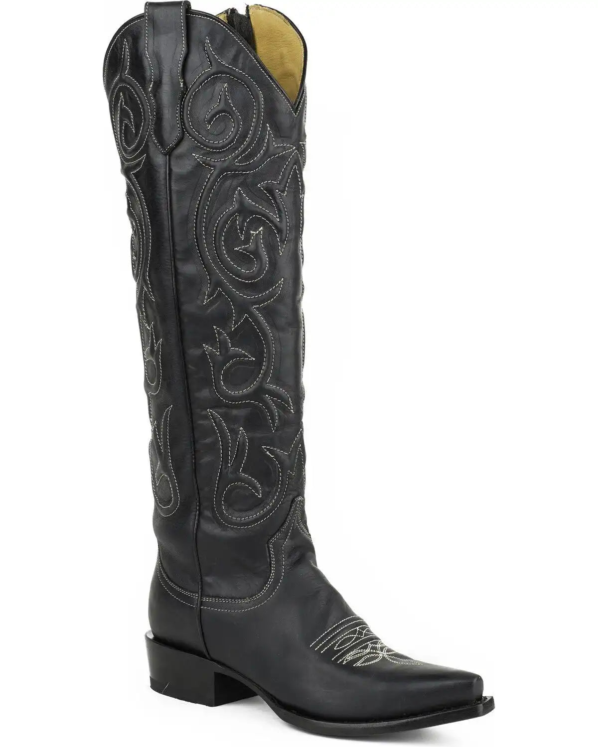 Stetson Women's Blair Black Corded Side Zip Western Boots - Snip Toe