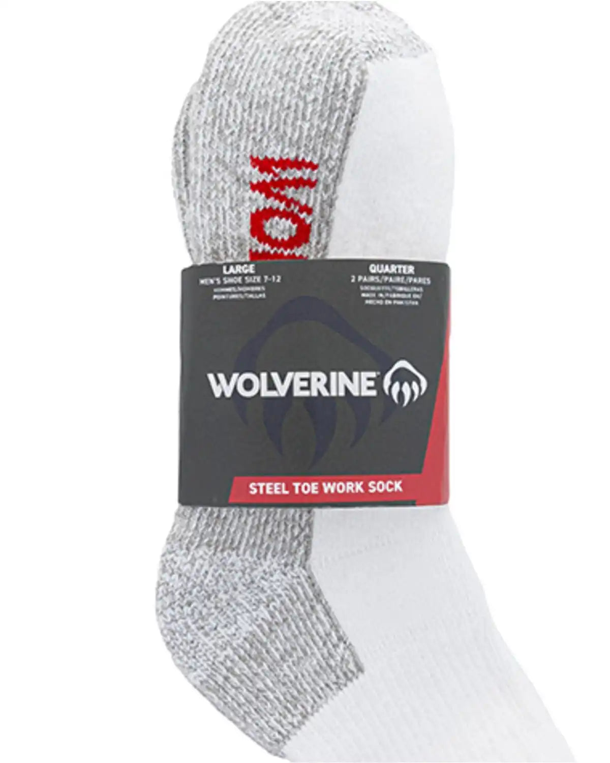 Wolverine Men's Steel Toe Quarter Socks - 2 Pack