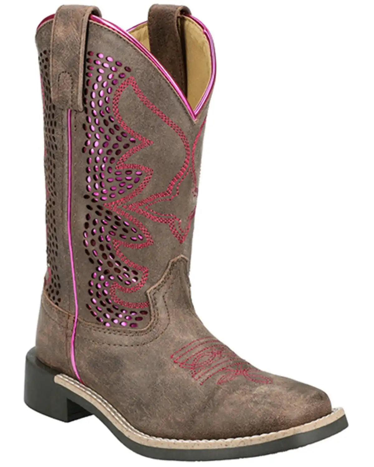 Smoky Mountain Little Girls' Willow Western Boots - Broad Square Toe