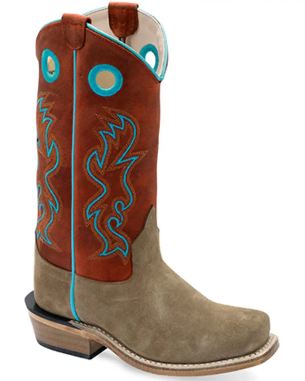 Old West Boys' Suede Western Boots - Square Toe
