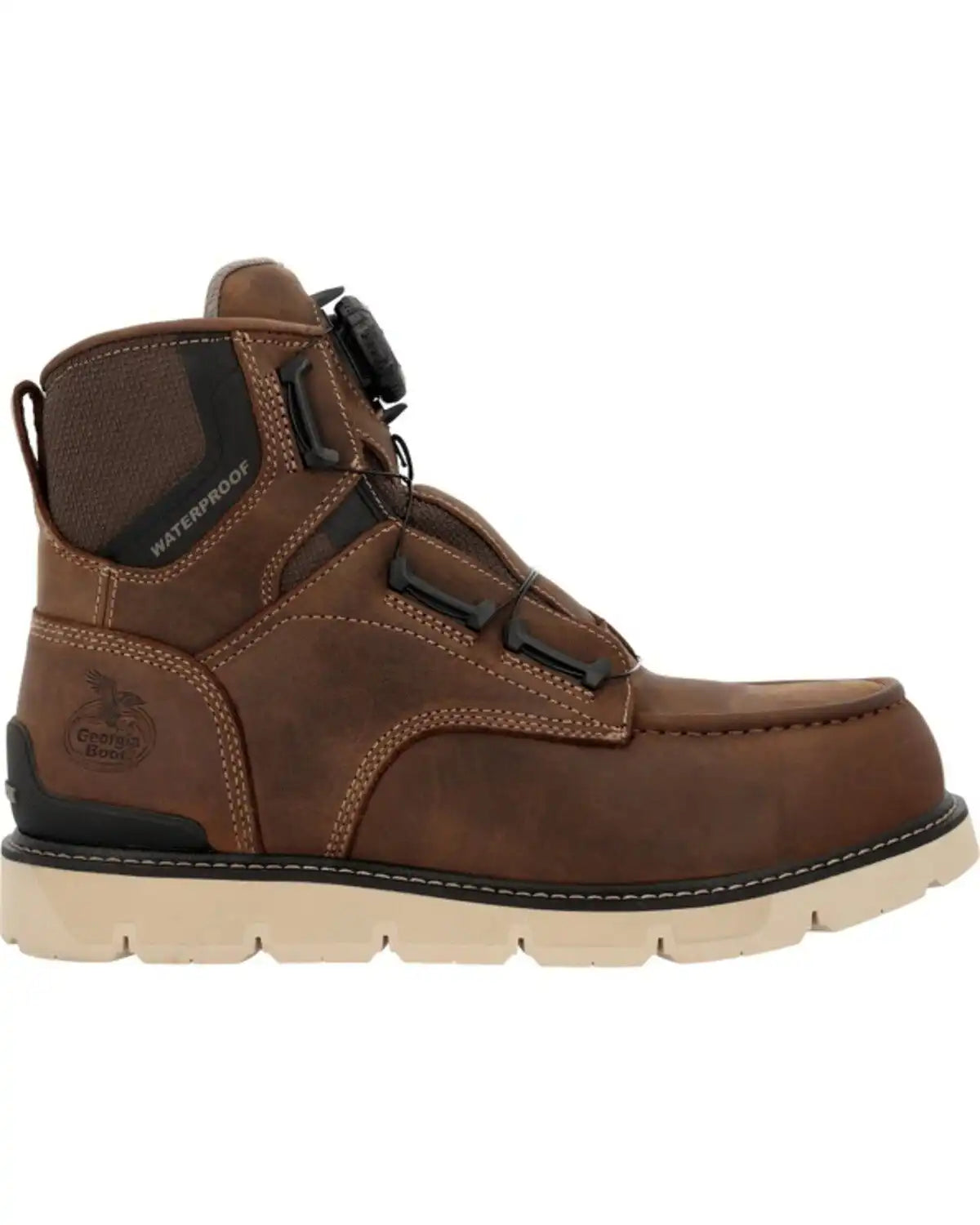 Georgia Men's 6" Carbon Flex Wedge BOA® Electrical Moc Work Boots - Carbon Toe